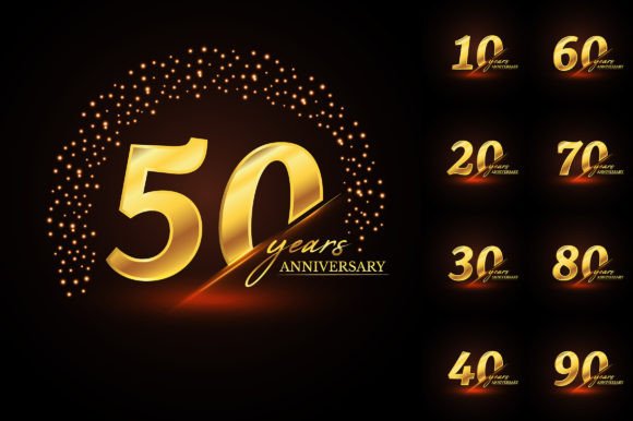 Download Anniversary Number Logotype Label Badge - Type Collection