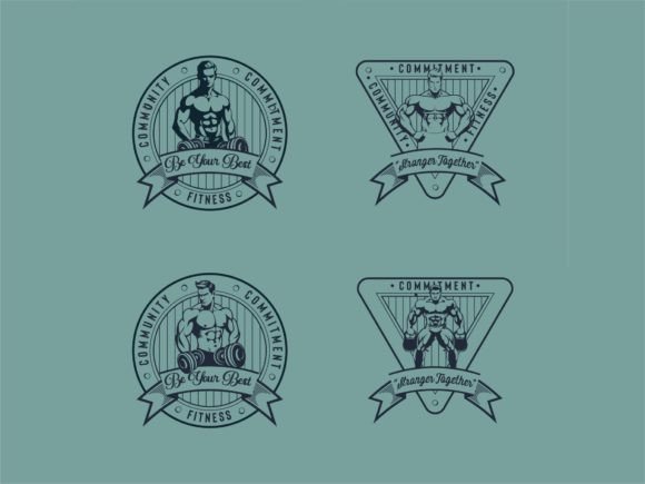 Download Vintage Fitness Logotype Stamp Badge - Type Collection